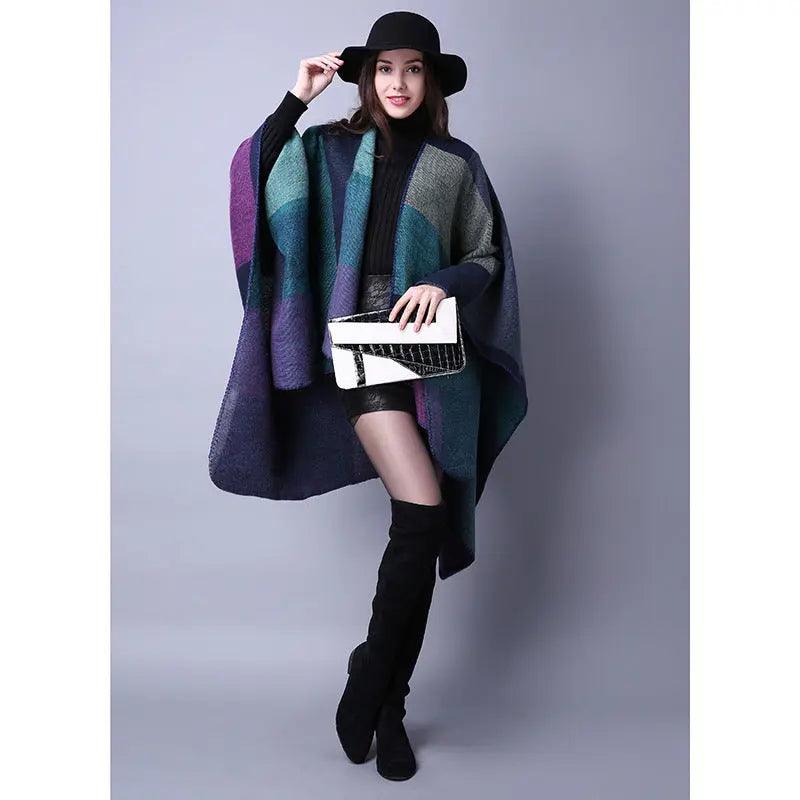 Autumn Winter Scarf Lattice Thickened Cape - Venus Trendy Fashion Online