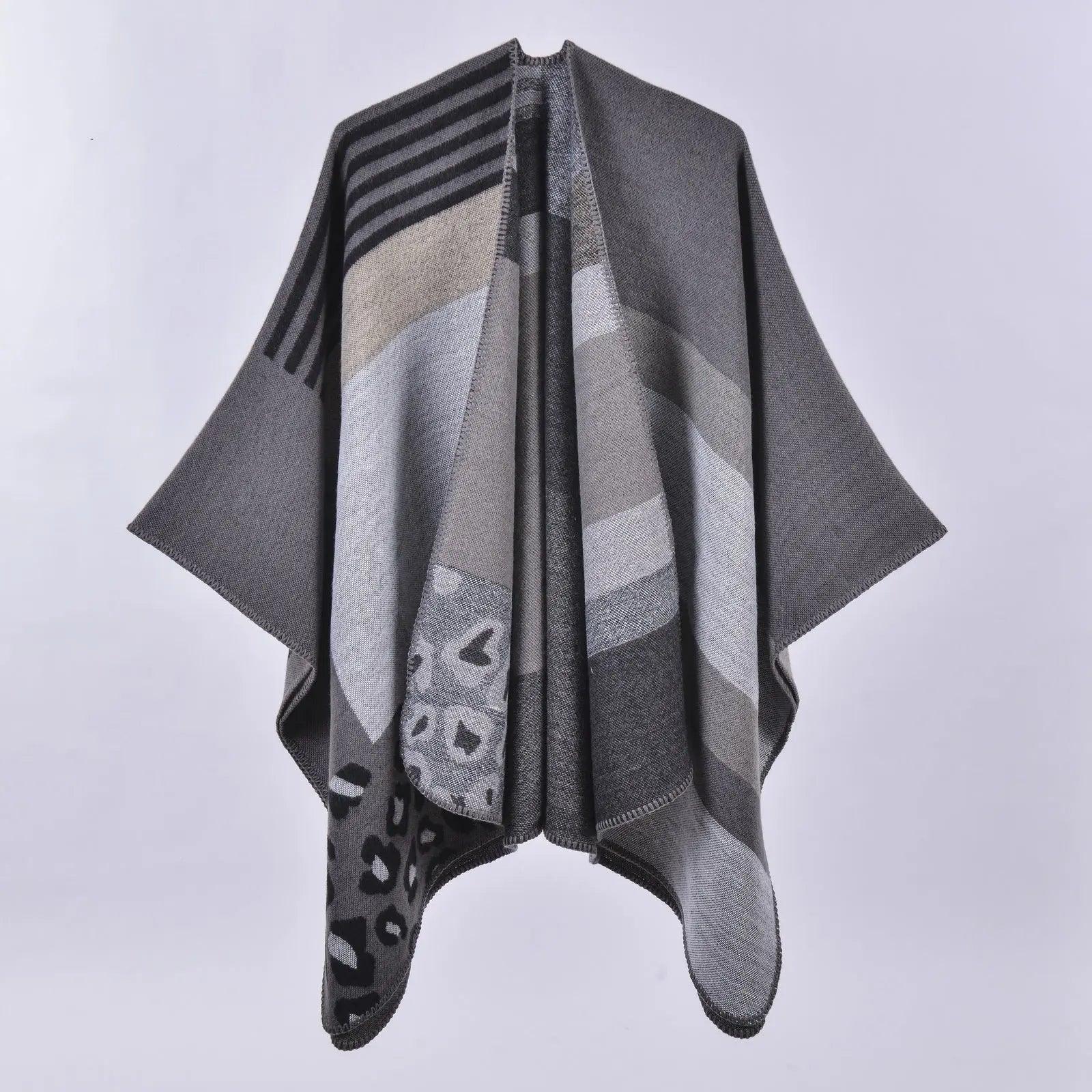 Autumn Winter Scarf Lattice Thickened Cape - Venus Trendy Fashion Online