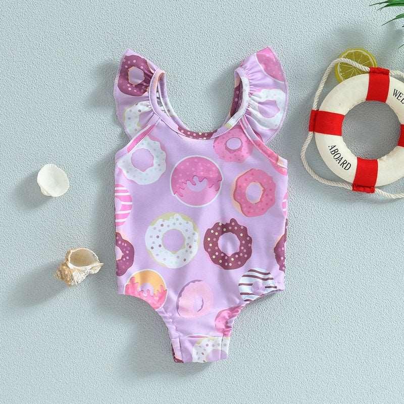 Baby Girls Swimsuit Donut Print - Venus Trendy Fashion Online