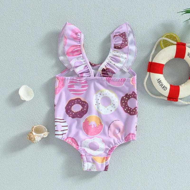 Baby Girls Swimsuit Donut Print - Venus Trendy Fashion Online