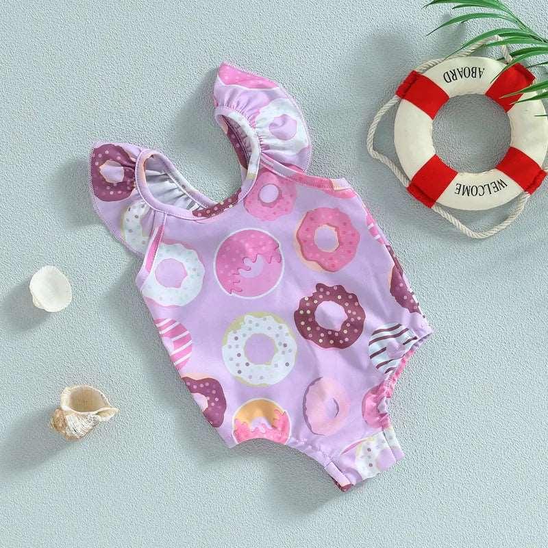 Baby Girls Swimsuit Donut Print - Venus Trendy Fashion Online