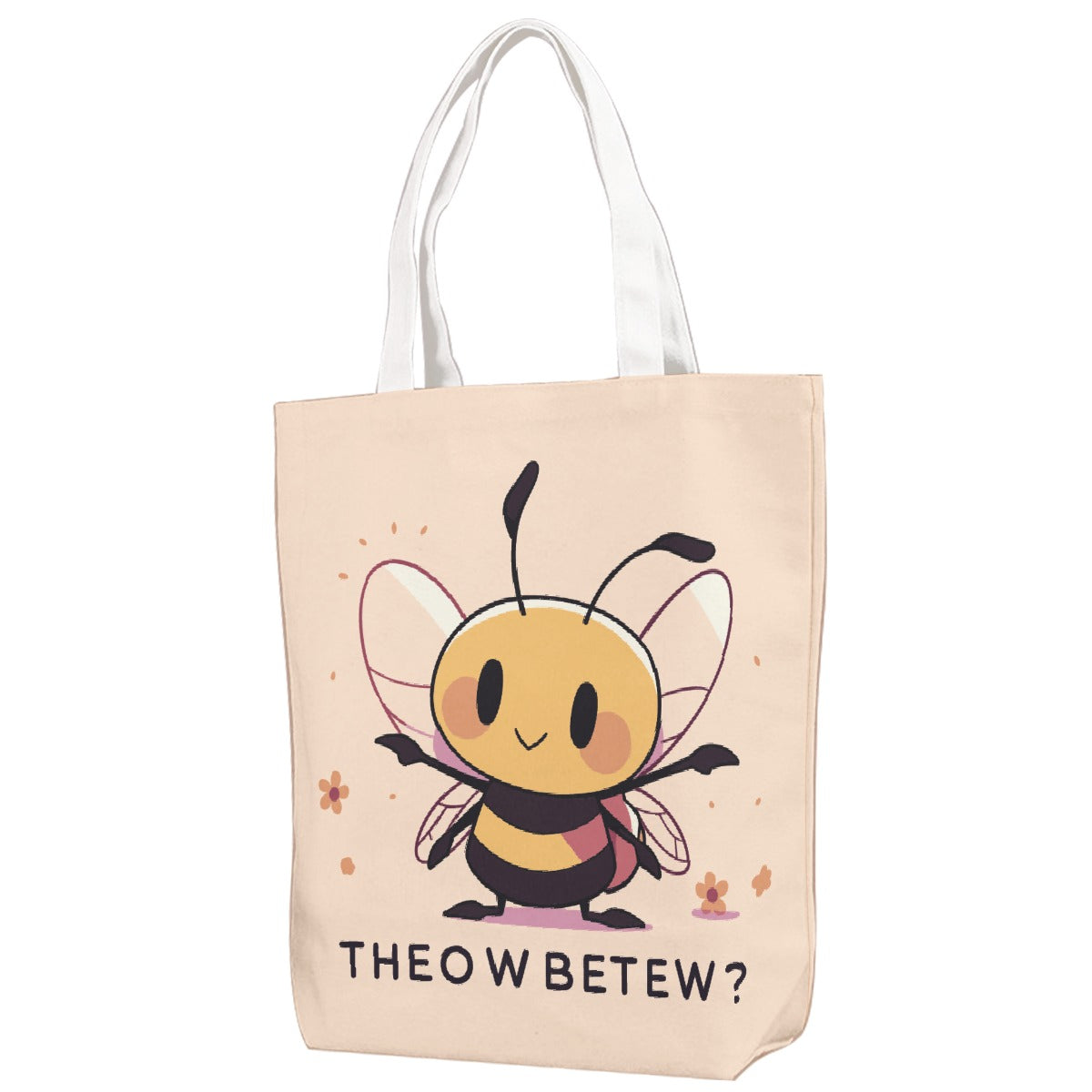 Cute Bees Designed Canvas Bag With Shoulder Strap - Venus Trendy Fashion Online