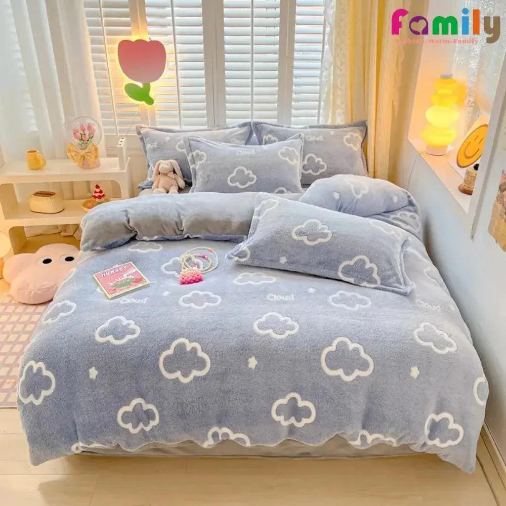 Winter Cartoon Style Duvet Covers Velvet (No Pillows cases) - Venus Trendy Fashion Online