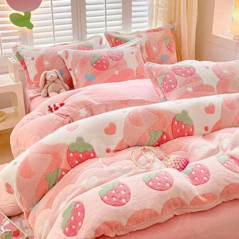 Winter Cartoon Style Duvet Covers Velvet (No Pillows cases) - Venus Trendy Fashion Online