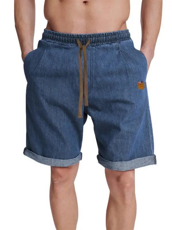 Casual three-quarter pants solid color shorts loose high-waisted rope breathable shorts - Venus Trendy Fashion Online