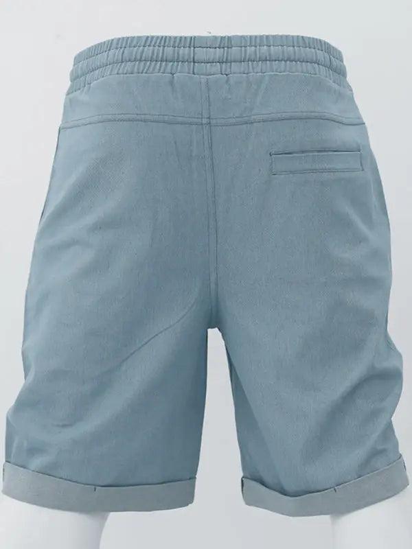 Casual three-quarter pants solid color shorts loose high-waisted rope breathable shorts - Venus Trendy Fashion Online