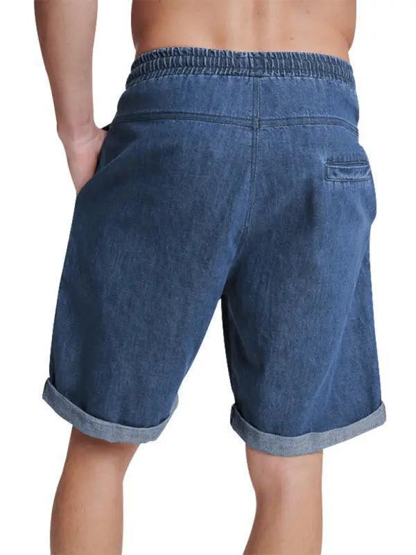 Casual three-quarter pants solid color shorts loose high-waisted rope breathable shorts - Venus Trendy Fashion Online