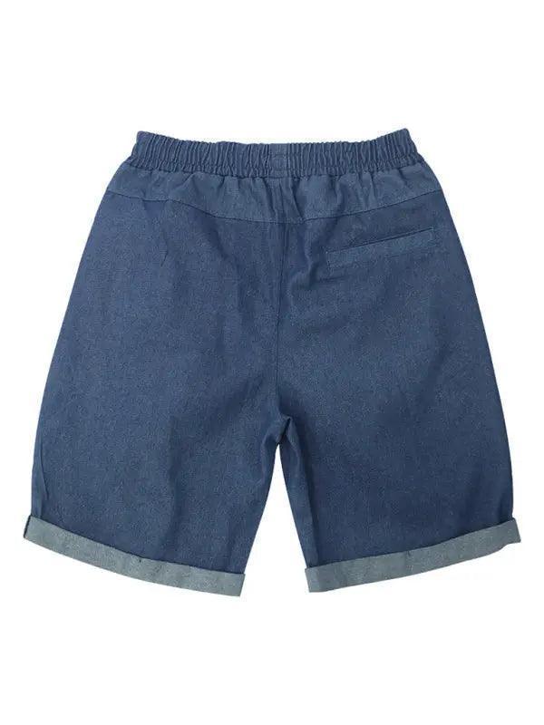 Casual three-quarter pants solid color shorts loose high-waisted rope breathable shorts - Venus Trendy Fashion Online