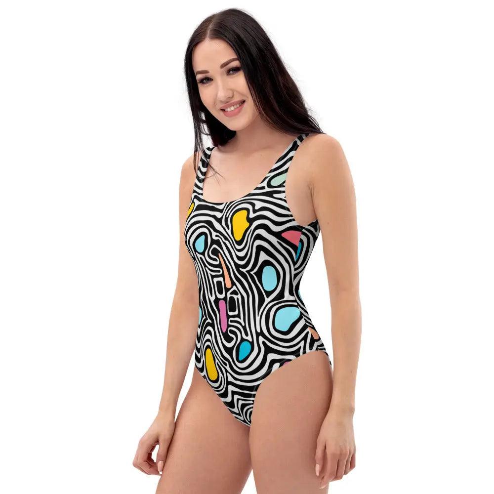 Colorful Paint One-Piece Swimsuit - Venus Trendy Fashion Online