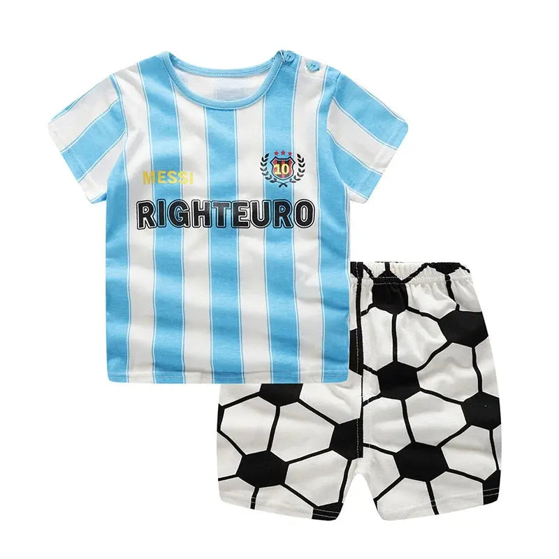 Cotton Baby Sets Leisure Sports Boy T-shirt + Shorts Sets - Venus Trendy Fashion Online