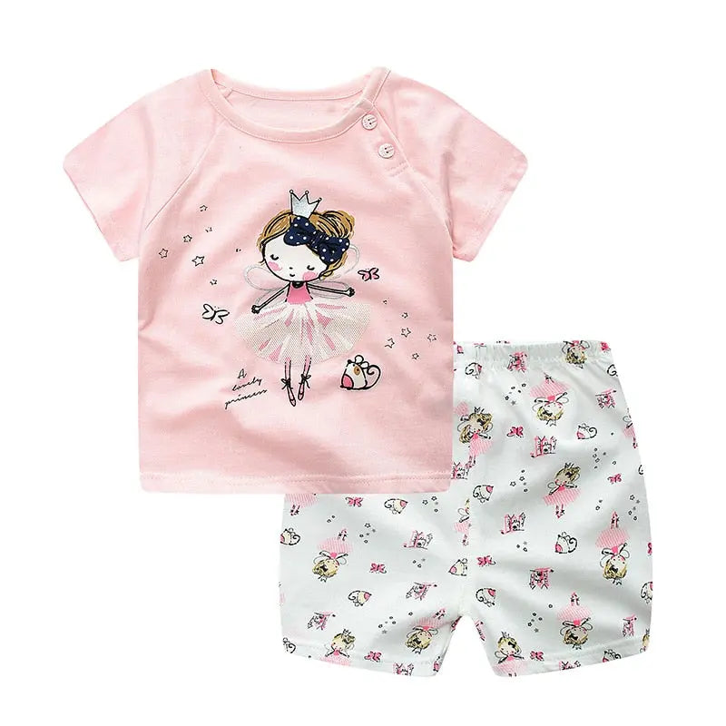 Cotton Baby Sets Leisure Sports Boy T-shirt + Shorts Sets - Venus Trendy Fashion Online