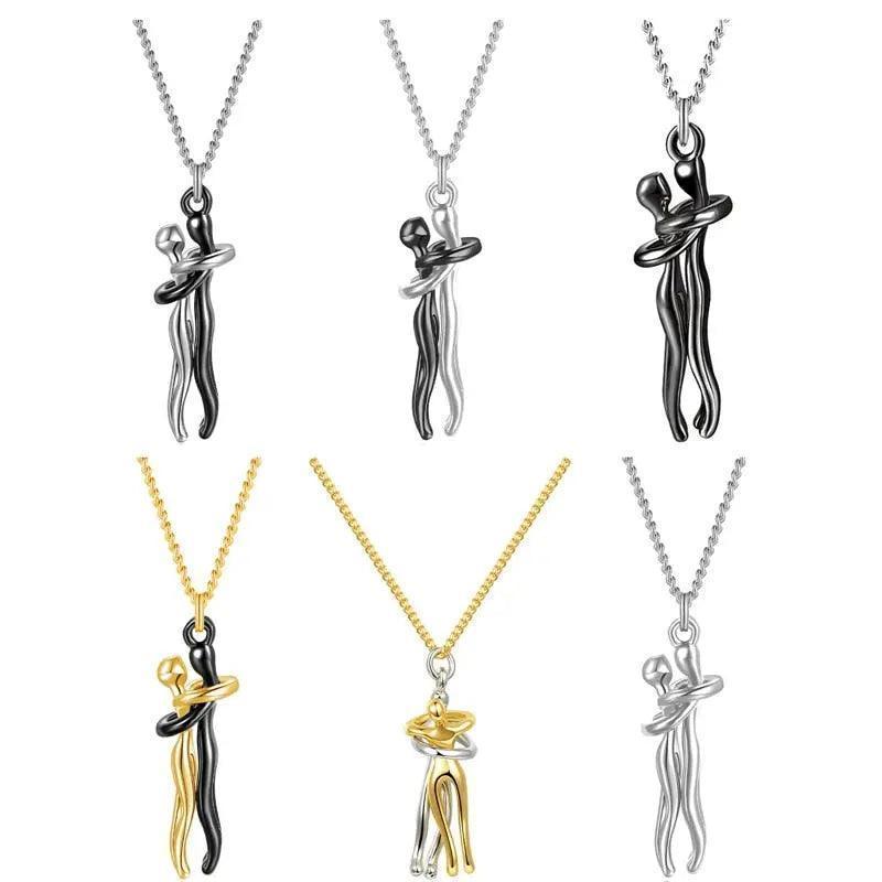 Couple Hugging Pendant Necklace - Venus Trendy Fashion Online