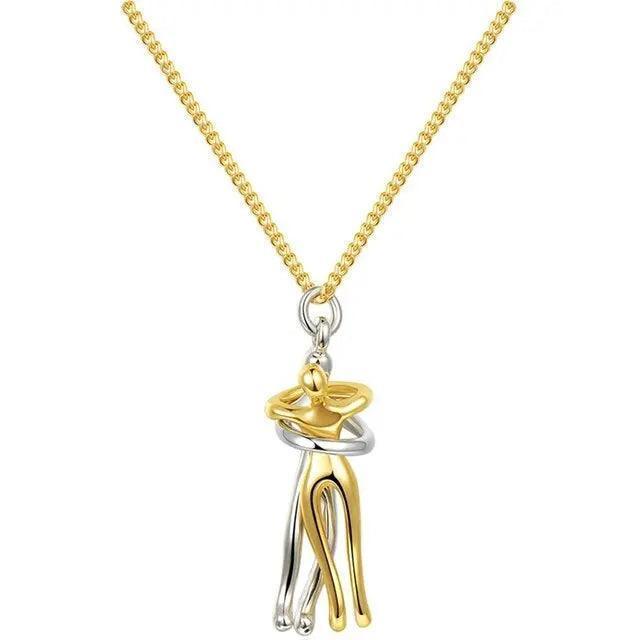 Couple Hugging Pendant Necklace - Venus Trendy Fashion Online