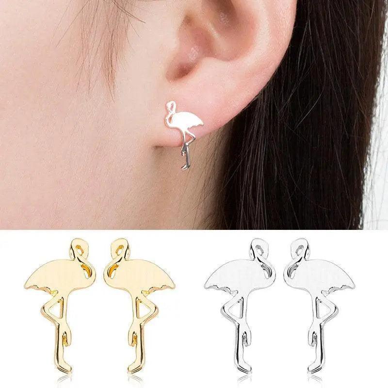 Creative Alloy Flamingo Earrings - Venus Trendy Fashion Online