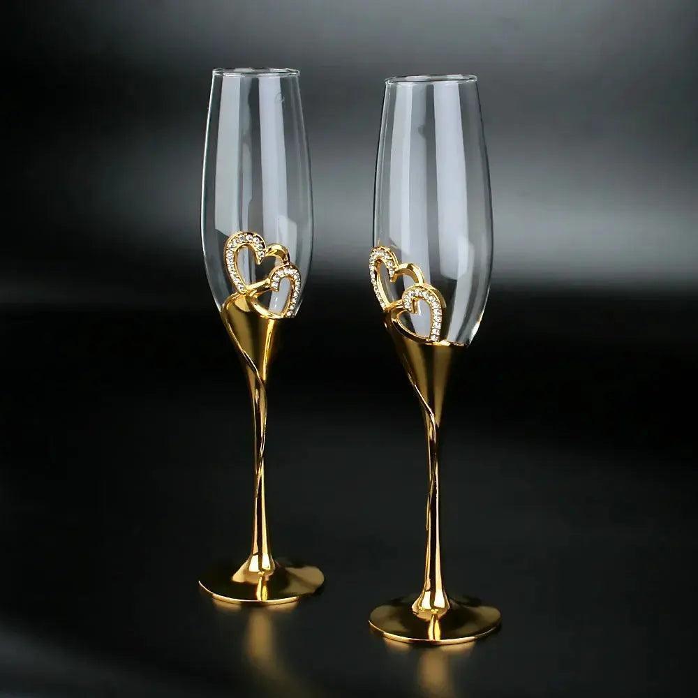 Crystal champagne glasses for wedding - Venus Trendy Fashion Online