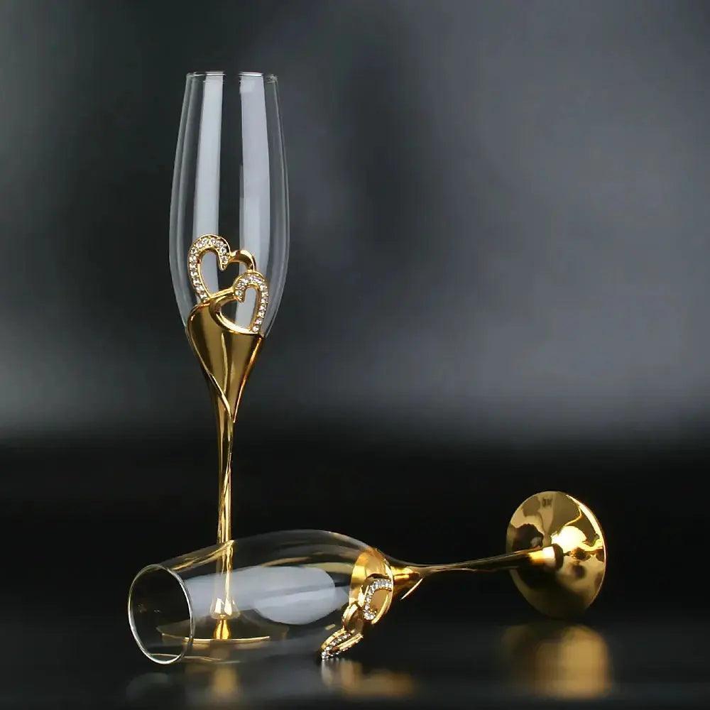 Crystal champagne glasses for wedding - Venus Trendy Fashion Online