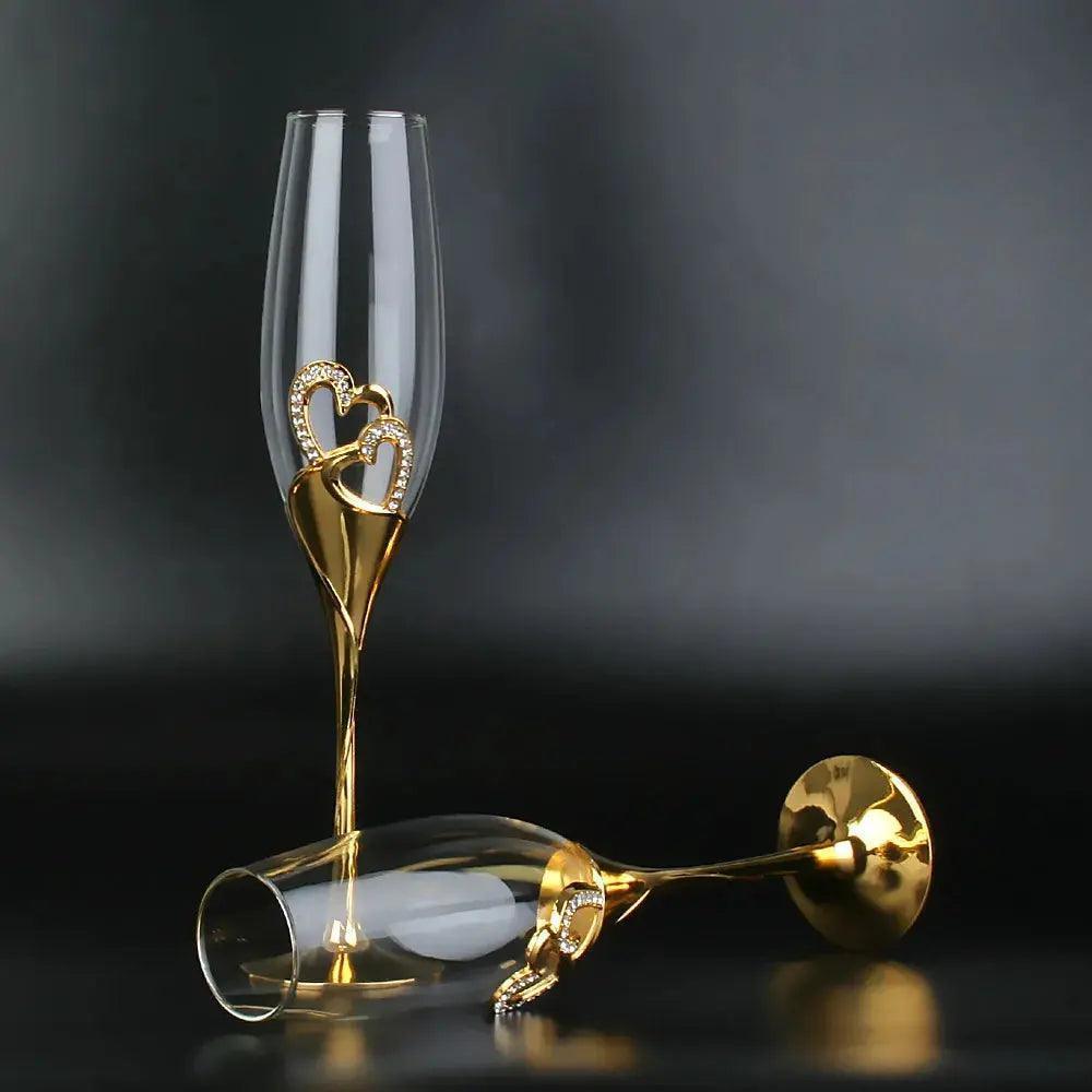 Crystal champagne glasses for wedding - Venus Trendy Fashion Online