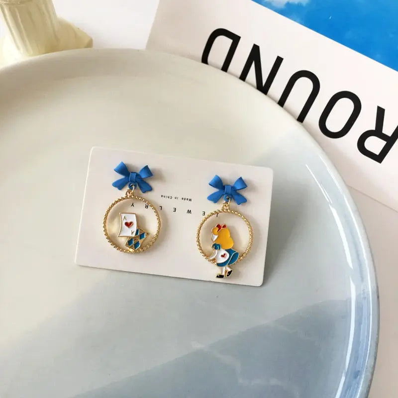 Cute Alice In Wonderland Mermaid Drop Earrings - Venus Trendy Fashion Online