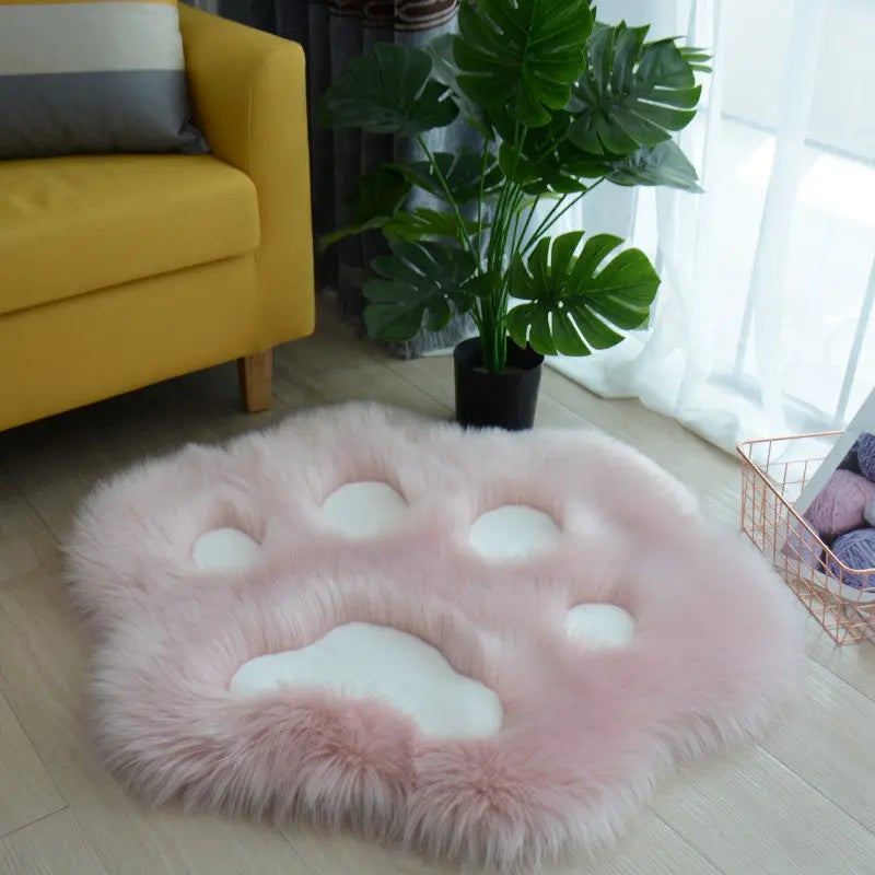 Cute Cat Paw Pattern Soft Plush Carpet - Venus Trendy Fashion Online