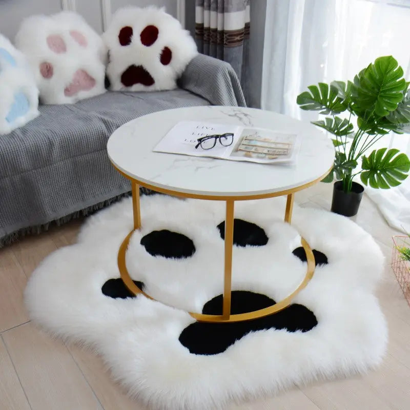 Cute Cat Paw Pattern Soft Plush Carpet - Venus Trendy Fashion Online