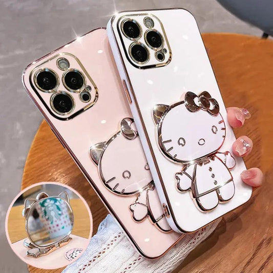 Cute Hello Kitty Mirror Bracket Holder Case For iPhone - Venus Trendy Fashion Online