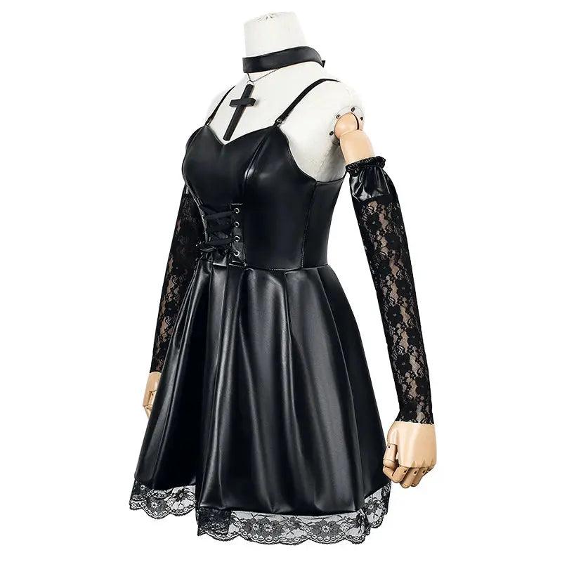 Death Note Cosplay Costume Misa Amane Imitation Leather Sexy Dress Sets - Venus Trendy Fashion Online