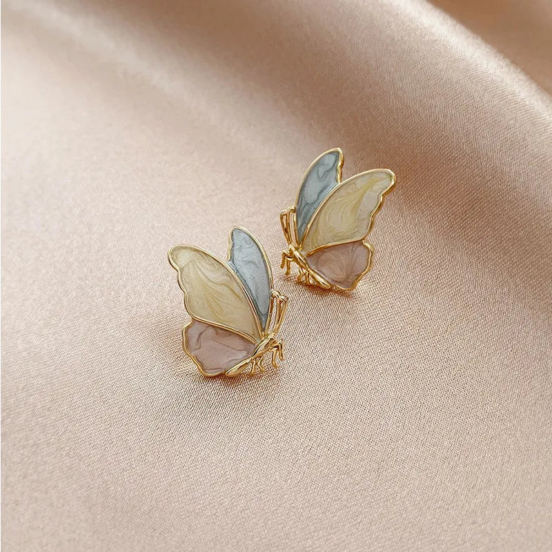 Trendy Butterfly Silver Needle Korean Alloy Earrings  Venus Trendy Fashion Online