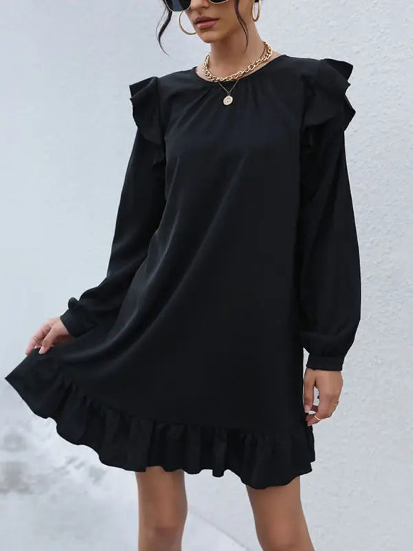 Fashion women's long -sleeved bottoming wild dress - Venus Trendy Fashion Online