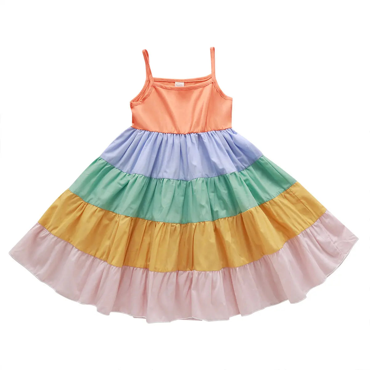 Girls Suspender Multicolored Rainbow Dress - Venus Trendy Fashion Online