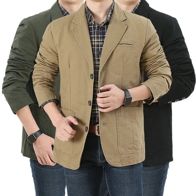 Men's Washable Fabric Single Breasted Jackets