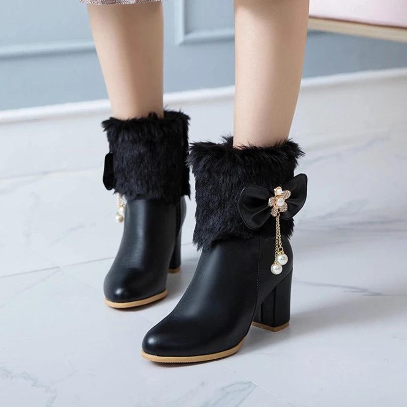 Lovely Lolita Winter Fashion High Heel Boots - Venus Trendy Fashion Online