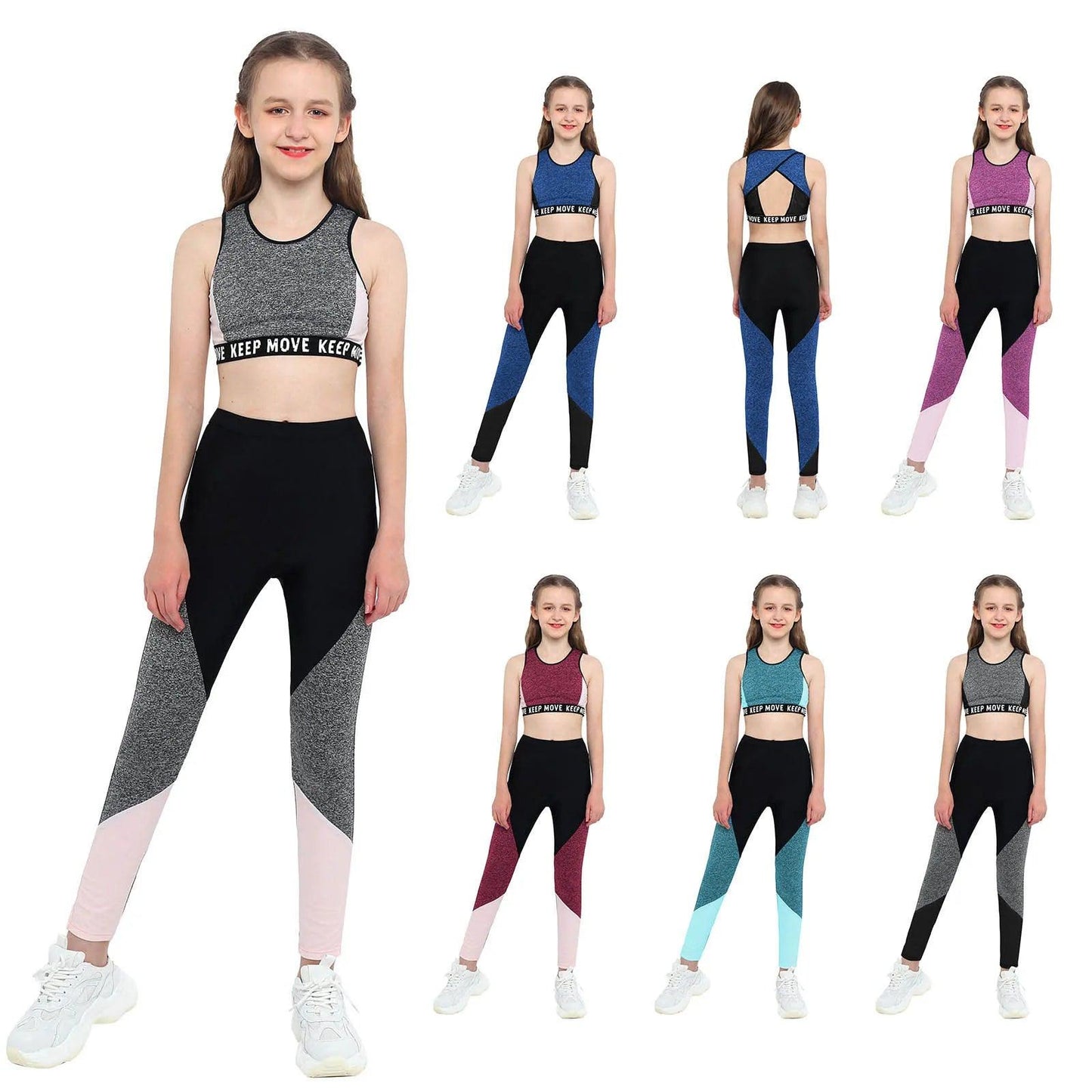 Kids Girls Sportswear Workout Gymnastics Outfits - Venus Trendy Fashion Online