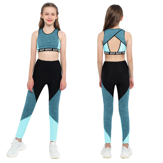 Kids Girls Sportswear Workout Gymnastics Outfits - Venus Trendy Fashion Online