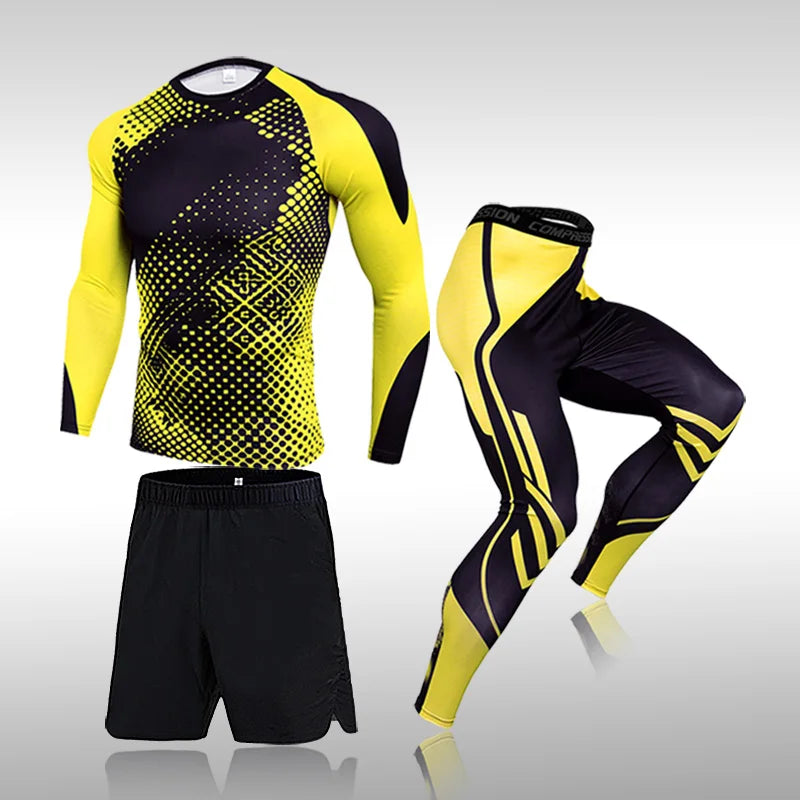 Men's Workout Sports Suit 3 Pcs Set - Venus Trendy Fashion Online