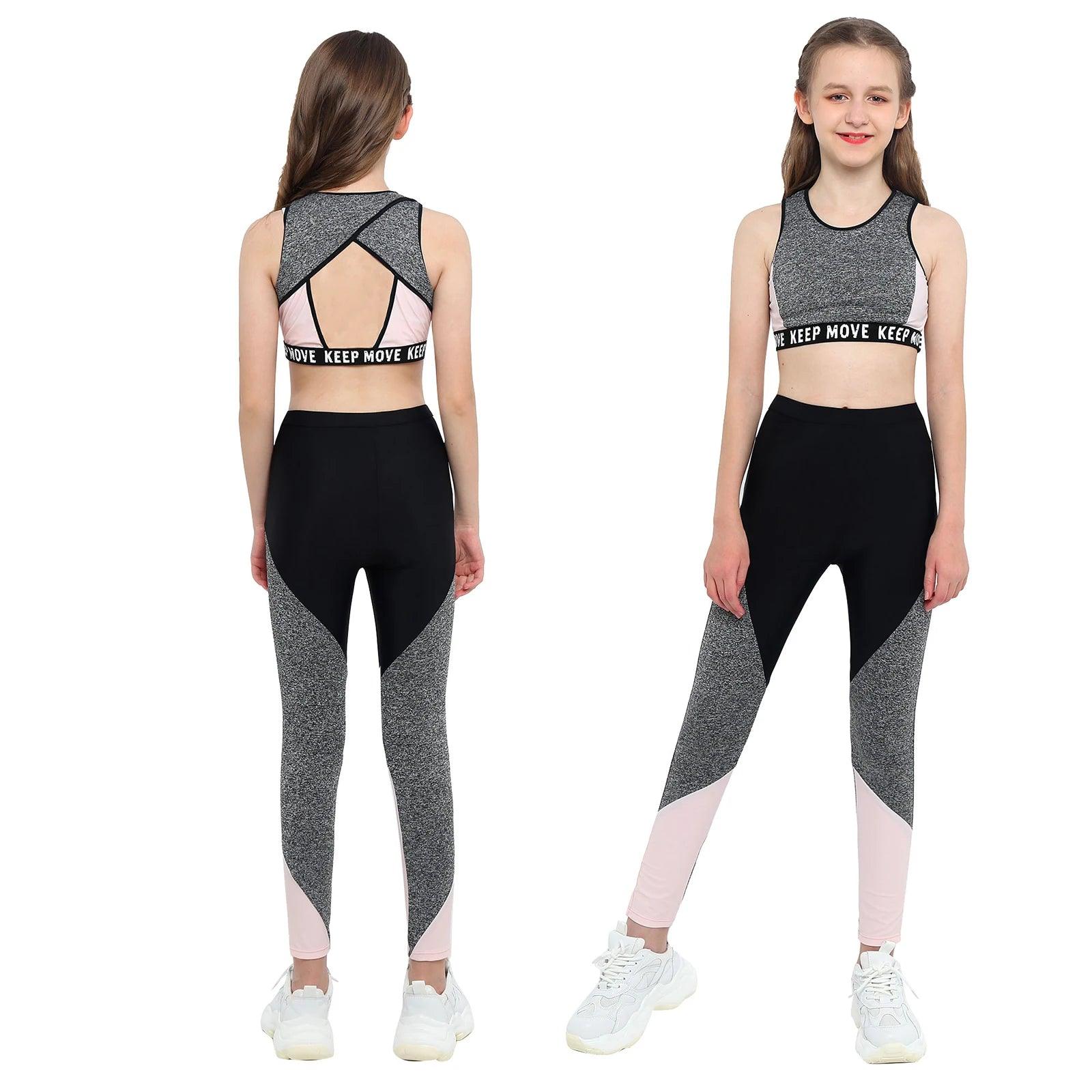 Kids Girls Sportswear Workout Gymnastics Outfits - Venus Trendy Fashion Online