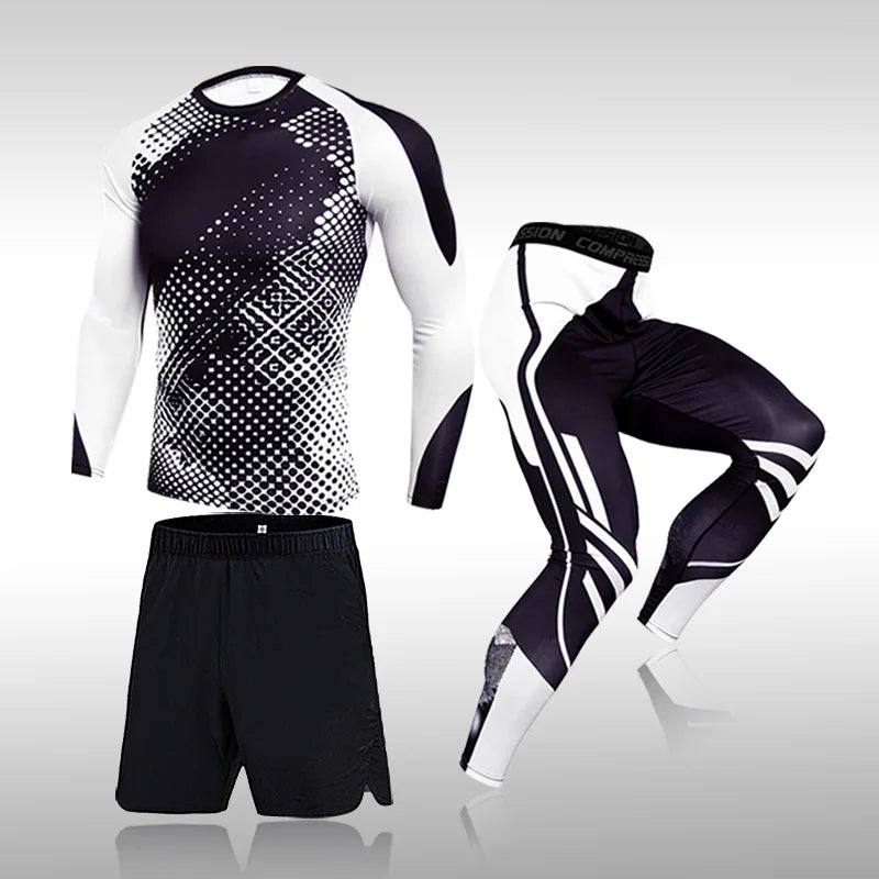 Men's Workout Sports Suit 3 Pcs Set - Venus Trendy Fashion Online