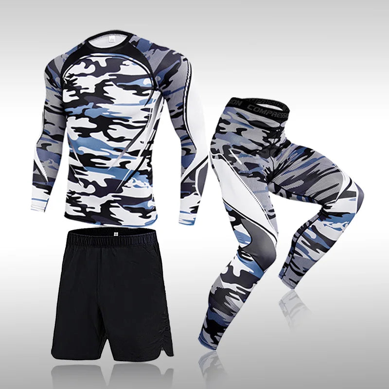 Men's Workout Sports Suit 3 Pcs Set - Venus Trendy Fashion Online