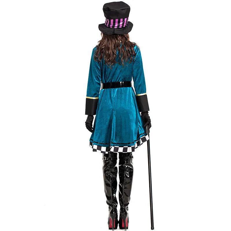 Alice in Wonderland Clown Mad Hatter Costume for Adults