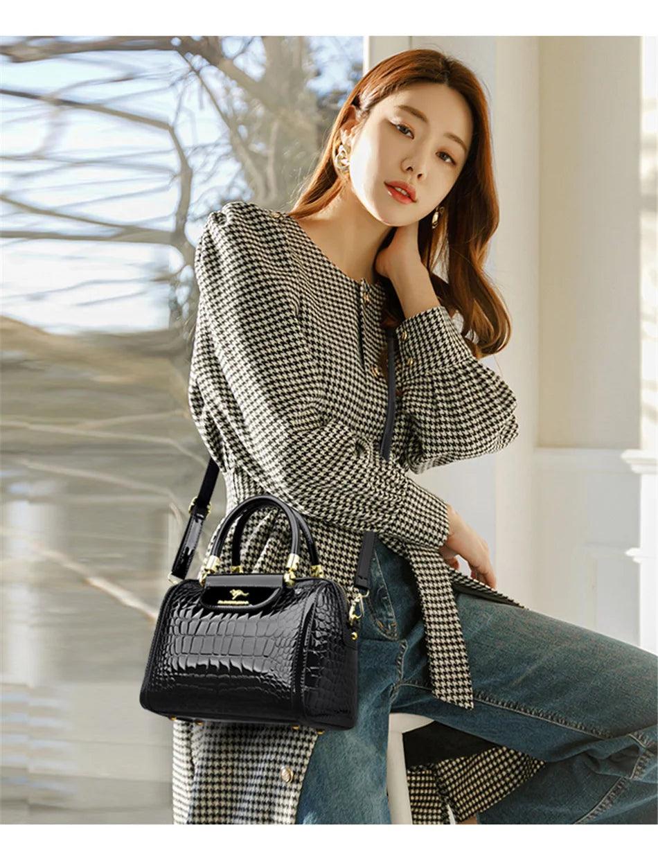 Women Designer Crocodile Pattern Shoulder Cross-body Bag - Venus Trendy Fashion Online