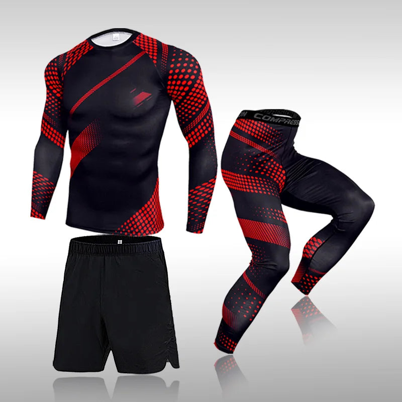 Men's Workout Sports Suit 3 Pcs Set - Venus Trendy Fashion Online