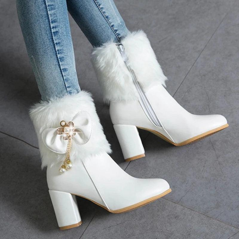 Lovely Lolita Winter Fashion High Heel Boots - Venus Trendy Fashion Online