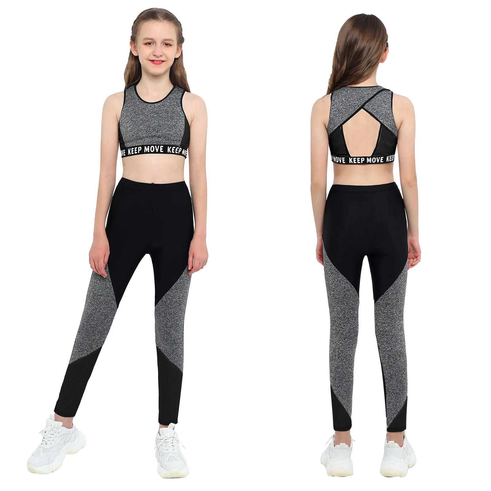 Kids Girls Sportswear Workout Gymnastics Outfits - Venus Trendy Fashion Online