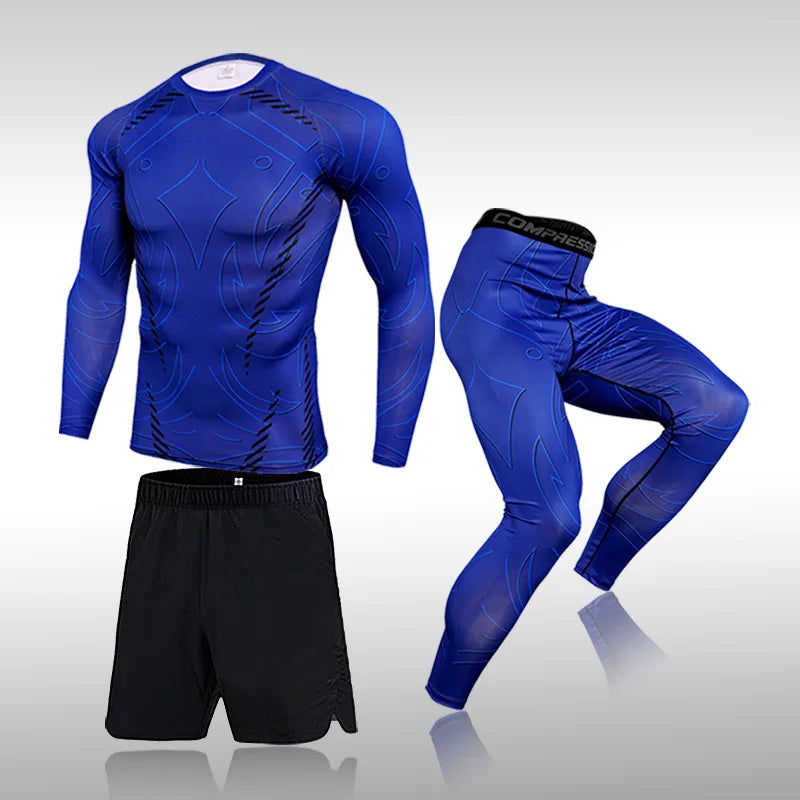 Men's Workout Sports Suit 3 Pcs Set - Venus Trendy Fashion Online