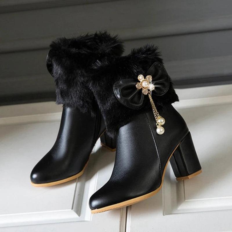 Lovely Lolita Winter Fashion High Heel Boots - Venus Trendy Fashion Online