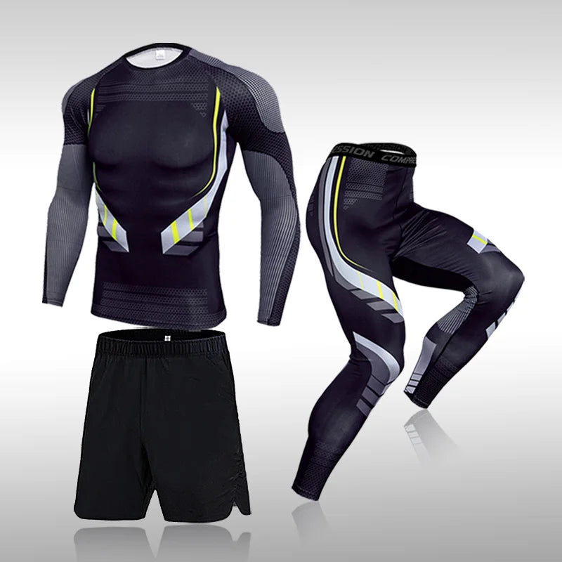 Men's Workout Sports Suit 3 Pcs Set - Venus Trendy Fashion Online