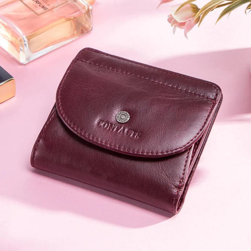 Genuine Leather Short Wallets for Women