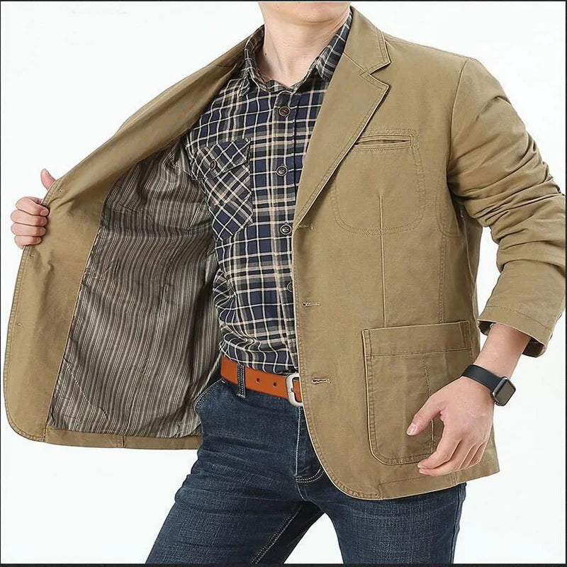 Men's Washable Fabric Single Breasted Jackets