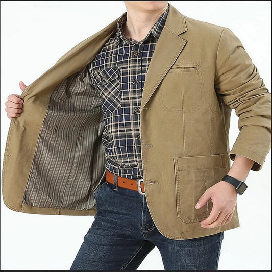 Men's Washable Fabric Single Breasted Jackets