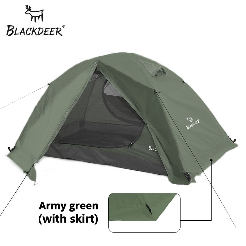 2-3 People Backpacking Tent Outdoor Camping 4 Season Winter Skirt Tent Double Layer Waterproof