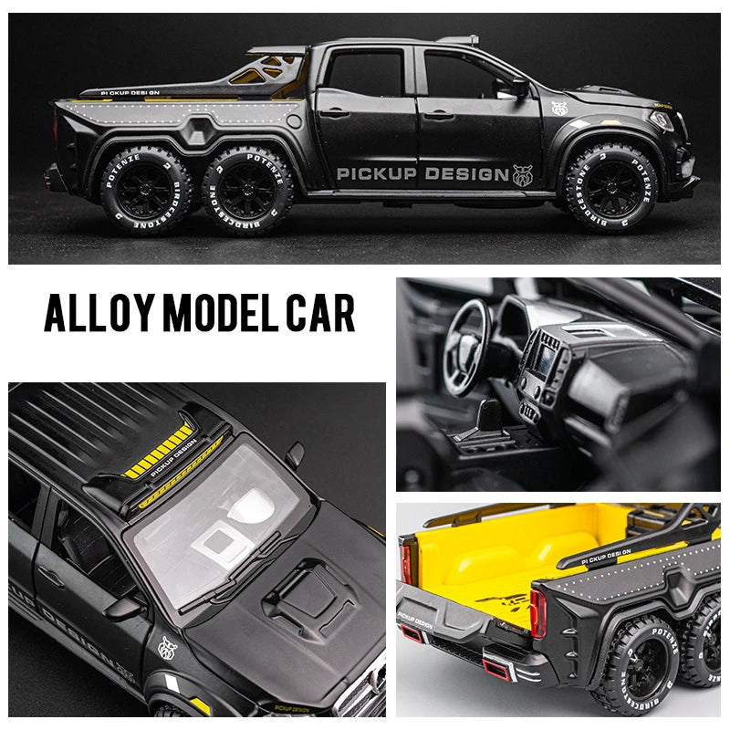 1:28 X-Class 6*6 Wheel Alloy Pickup Car for Gift